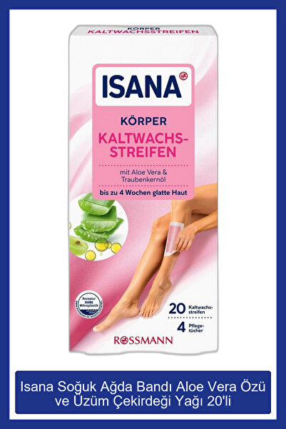 ISANA Soğuk Ağda Bandı Aloe Vera Özü ve Üzüm Çekirdeği Yağı, 20 adet