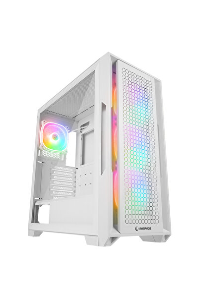 Rampage RADIANT V1 WHITE 2* USB3.0 Temperli 4*ARGB Fan+Hub E-ATX Exclusive Gaming Kasa