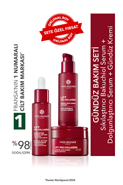 Yves Rocher Gündüz Bakım Seti-Dolgunlaştırıcı Serum 30ml&Bakuchiol(Bitkisel r...