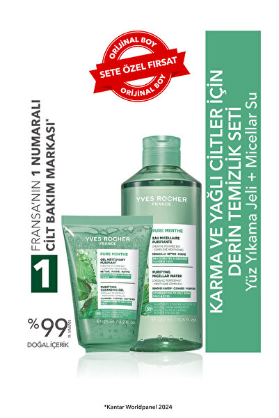 Yves Rocher Karma ve Yağlı Ciltler İçin Derin Temizlik Seti -Pure Menthe