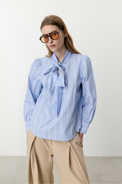 LEFTIES Dámská popelínová košile s mašlí