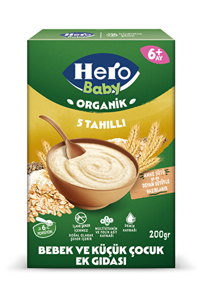 Hero Baby 5 Tahıllı Sütsüz Kaşık Mama 200g