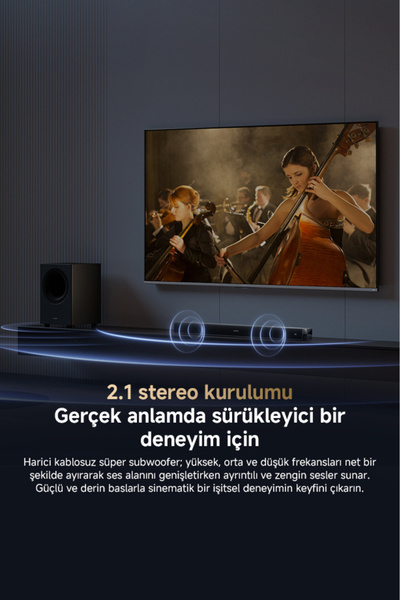 Xiaomi Soundbar Pro 2.1 Siyah Kablosuz Subwoofer 300W Bluetooth Soundbar (Xiaomi Türkiye Garantili)