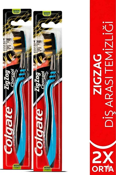 Colgate ZigZag Charcoal Diş Arası Temizliği Orta Diş Fırçası x 2 Adet