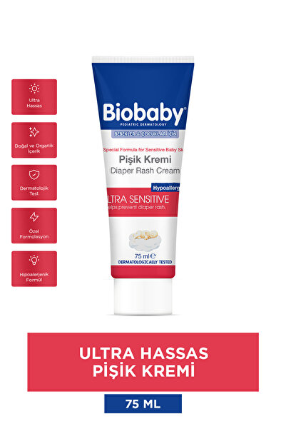 Biobaby Bebek Pişik Kremi %40 Çinko 75 gr - Organik Kır Iğdesi Yağı Ve Zeytin...