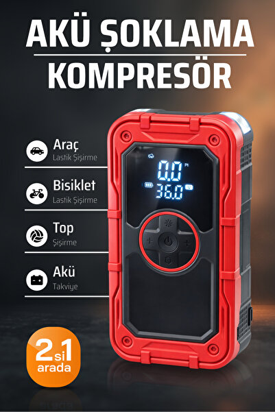 Badem10 Şarjlı Taşınabilir 150 PSI Araba Şambrel Kompresör Taşınabilir Akü Şo...