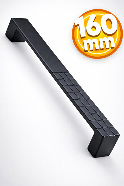 Badem10 Dulap de bucătărie cu model Bihter negru - sertar și mâner 160 mm mân...