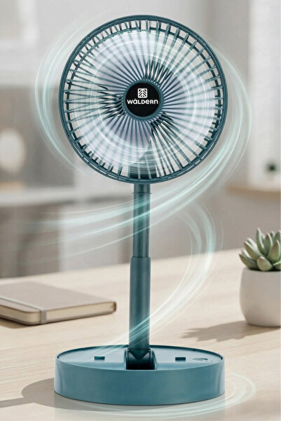 Waldern Şarjlı Teleskopik Katlanılabilir Mini Fan Masa Üstü Vantilatörü Usb S...