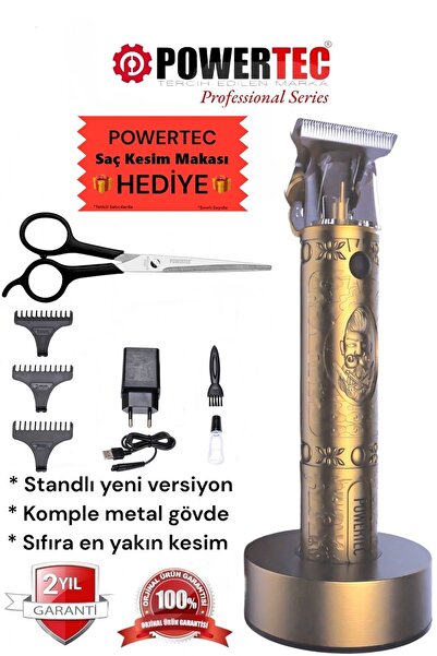 POWERTEC TR-1818 MAKAS HEDİYELİ Şarjlı Tıraş Makinesi Saç-Sakal-Ense-Vücut La...