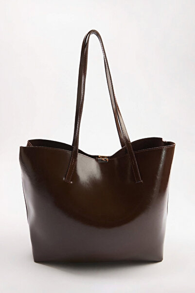 TRENDYOL SHOES Brown Women's Large Size Shoulder Bag Takss26Oc00074