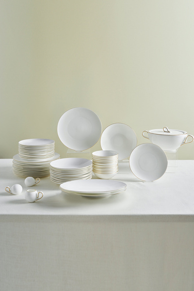 Karaca Fine Pearl Extra Chanak 55 Parça 12 Kişilik Yemek Takımı Gold