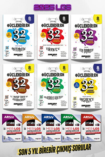 Ankara Yayıncılık 2025 8 Sınıf LGS Güçlendiren 32 Haftalık 6 Branş Deneme ve ...