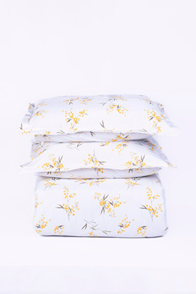 TRENDYOLMİLLA HOME Doppelbett-Bettbezug-Set mit Mimosa-Muster ohne Laken TPHS...