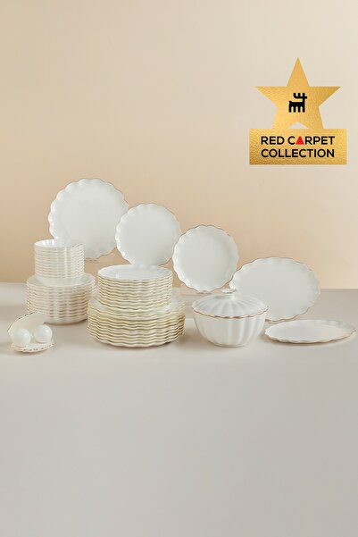 Karaca Fine Pearl Extra Shell 55 Parça 12 Kişilik Yemek Takımı Gold