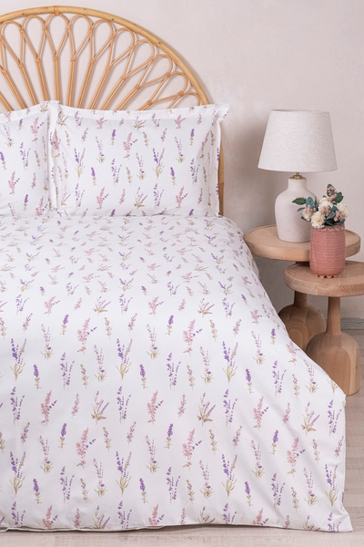 TRENDYOLMİLLA HOME Doppelbett-Bettbezug-Set mit Lavendelmuster ohne Laken TPH...