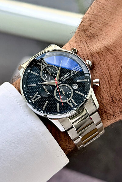 Homies ساعة يد كرونوغراف للرجال 3 أتم مقاوم للماء سوار فولاذي فضي اللون + علب...