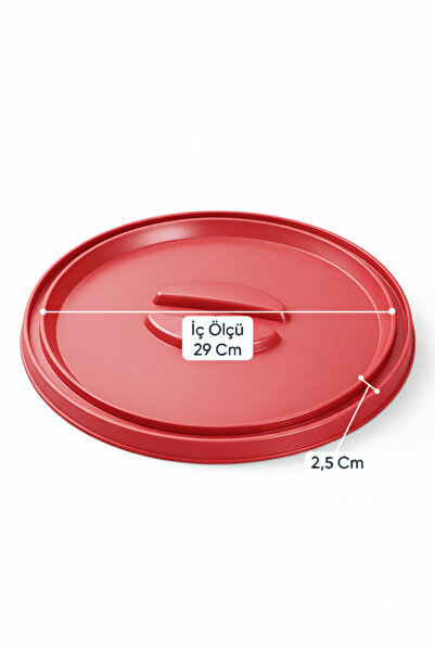 omilife Kırmızı Sızdırmaz Borcam Kapağı Yuvarlak ve Dikdörtgen Gıda Saklama 29x38 cm
