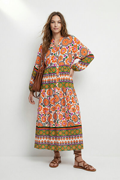 Trendyol Modest Narandžasta*001 Nepostavljeno Etnička Tkano haljina i kombine...