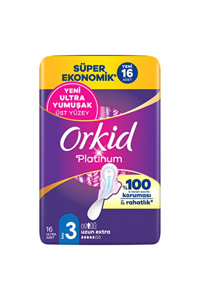 Orkid Platinum Uzun Extra (Boy 3) 16 Adet Süper Ekonomik Hijyenik Ped