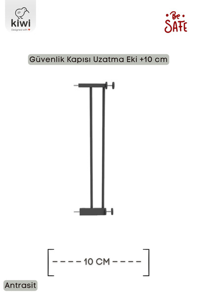 Kiwi Be Safe Bebek Güvenlik Kapısı  Ek Uzatma Aparatı 10 CM Antrasit