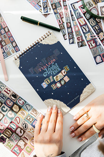 PAPERORA A5 18 Yaprak Vintage Alpha Pack Harf Sticker Defteri – 1962 Adet Har...
