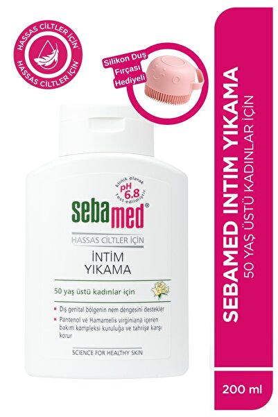 Sebamed Menopoz İntim Yıkama Jeli 200ml Set - Silikon Duş Lifi Hediyeli