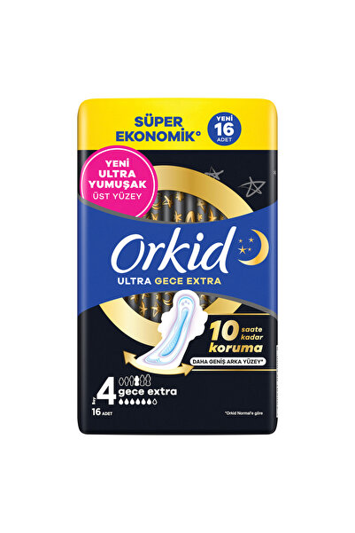 Orkid Ultra Gece Extra (Boy 4) 16 Adet Süper Ekonomik Hijyenik Ped