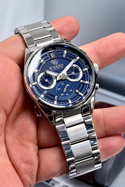 Homies Multifonksiyon Erkek Kol Saati Gümüş Renk Çelik Kordon 3 ATM Su Geçirm...