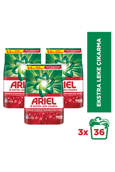 Ariel Ekstra Leke Çıkarma Toz Çamaşır Deterjanı 5.5 KG 36 Yıkama x3