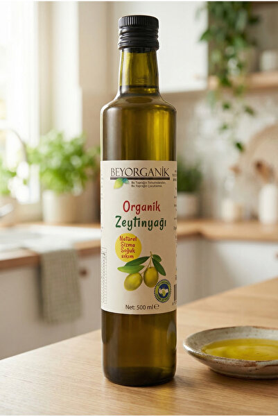 BEYORGANİK Organik Soğuk Sıkım Sızma Zeytinyağı 500ml Soğuk Sıkım, 0,3 Asit
