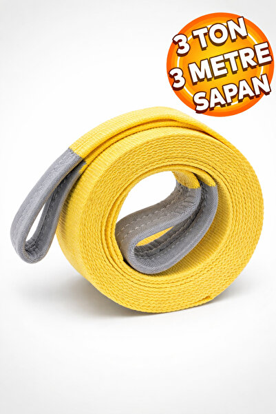 Badem10 Sapan Polyester Spanzet 3 Ton 3 Metre Sarı Sağlam Yük Kaldırma Taşıma...