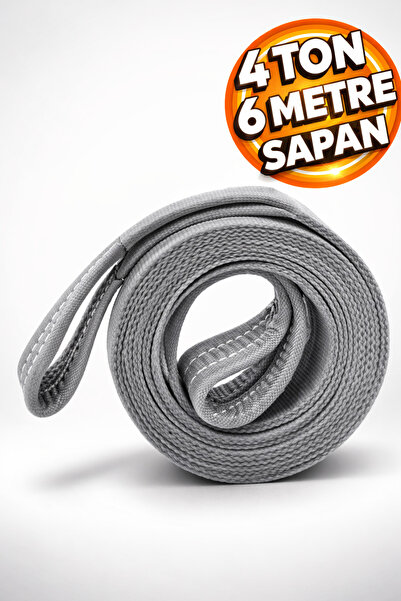 Badem10 Sapan Polyester Spanzet 4 Ton 6 Metre Gri Sağlam Yük Kaldırma Taşıma ...