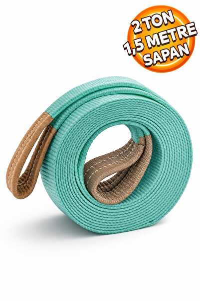 Badem10 Sapan Polyester Spanzet 2 Ton 1.5 Metre Turkuaz Sağlam Yük Kaldırma T...