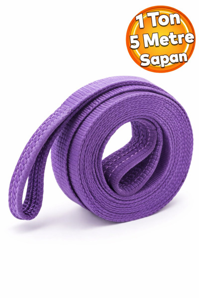 Badem10 Spanzet Sapan Polyester Sağlam Yük Kaldırma Lila Renk 1 Ton 5 Metre T...