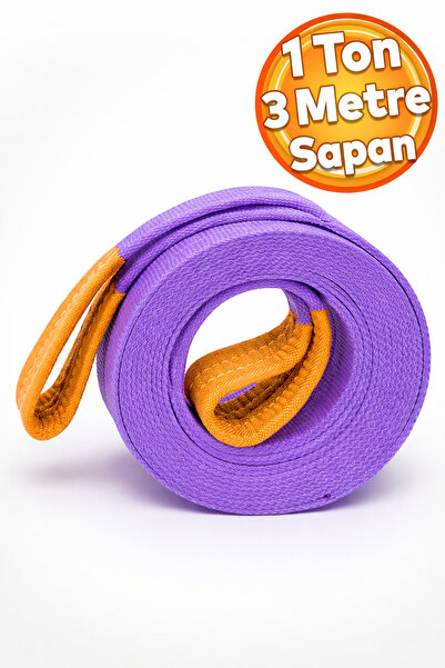 Badem10 Sapan Lila Renk Polyester Spanzet 1 Ton 3 Metre Sağlam Yük Kaldırma T...