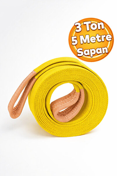 Badem10 Spanzet Sarı Renk 3 Ton 5 Metre Dokuma Sapan Polyester Sağlam Yük Kal...