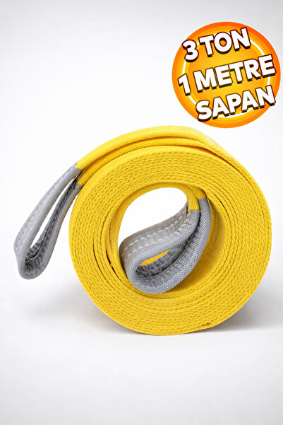 Badem10 Sapan Polyester Spanzet 3 Ton 1 Metre Sarı Sağlam Yük Kaldırma Taşıma...