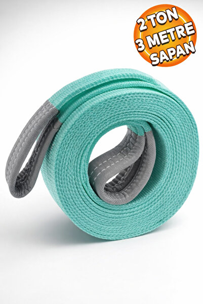 Badem10 Sapan Polyester Spanzet 2 Ton 3 Metre Turkuaz Sağlam Yük Kaldırma Taş...
