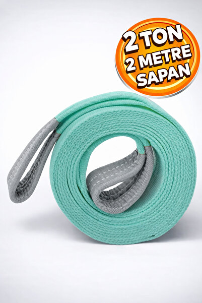 Badem10 Sapan Polyester Spanzet 2 Ton 2 Metre Turkuaz Sağlam Yük Kaldırma Taş...