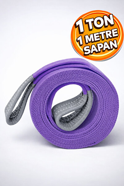 Badem10 Sapan Polyester Spanzet 1 Ton 1 Metre Mor Sağlam Yük Kaldırma Taşıma ...