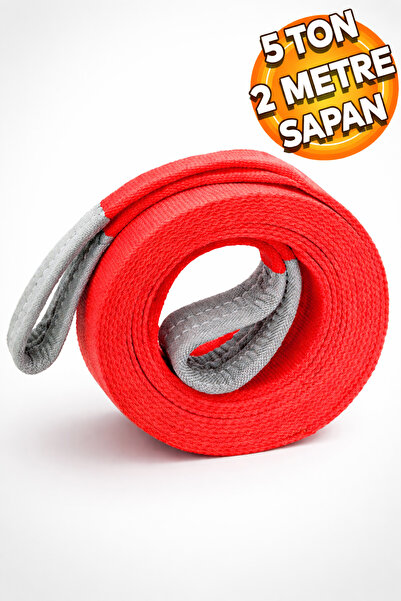 Badem10 Sapan Polyester Spanzet 5 Ton 2 Metre Kırmızı Sağlam Yük Kaldırma Taş...