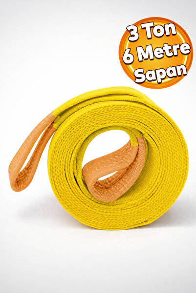 Badem10 Spanzet Sapan Polyester Sarı Renk 3 Ton 6 Metre Sağlam Yük Kaldırma T...