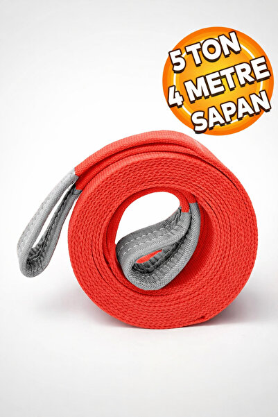 Badem10 Sapan Polyester Spanzet 5 Ton 4 Metre Kırmızı Sağlam Yük Kaldırma Taş...