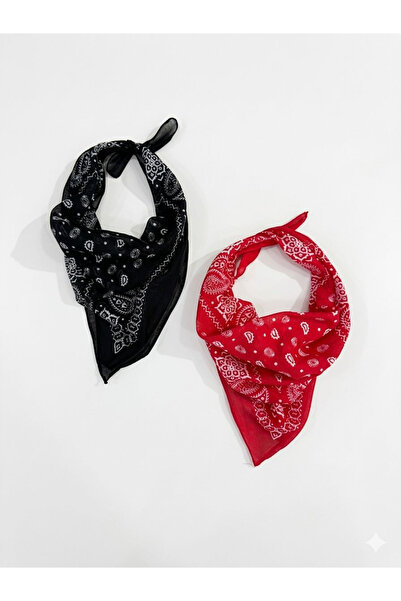 TRENDYOL SHOES Κόκκινο-Μαύρο Γυναικείο Φουλάρι 2 τεμαχίων TAKSS26FU00007