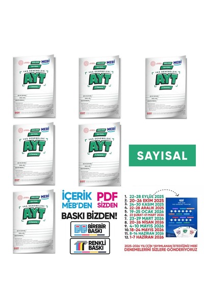 Karakutu Yayınları 2026 ÖSYM YKS-AYT MEBİ OGM SAYISAL Deneme Paketi Güncel 6l...