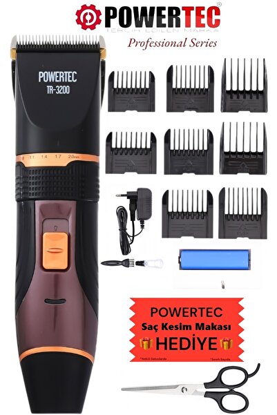 POWERTEC TR-3200 Profesyonel Şarjlı Saç Sakal Tıraş Makinesi