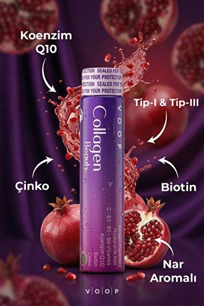 VOOP Collagen Beauty Yüksek Biyoaktif Hidrolize Kolajen %100 Saf Ve Doğal - 7 Tüp