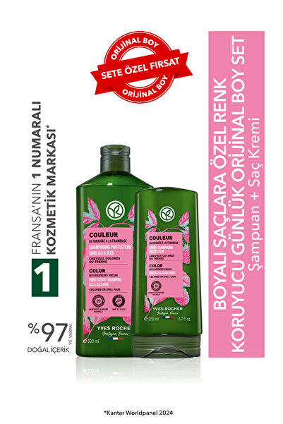 Yves Rocher Boyalı Saçlar Için (COULEUR) Renk Koruyucu Orijinal Boy Şampuan, ...