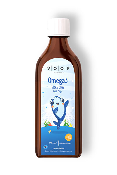 VOOP Çocuklar için Balık Yağı Omega 3 Portakal Aromalı Şurup | Yüksek EPA & D...