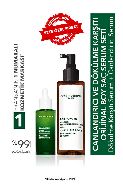 Yves Rocher Canlandırıcı ve Dökülme Karşıtı Orijinal Boy Saç Serum Seti-Serum...